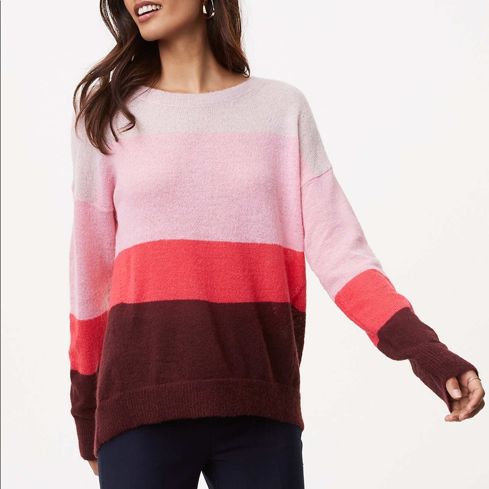 Loft Boyfriend Striped Sweater